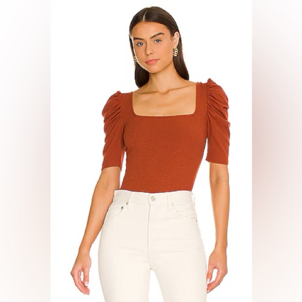 NWT Free People Night Lily Tee in Burnt Orange